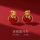尹木夕南紅瑪瑙福袋耳釘女純銀秋冬錢(qián)袋復古耳環(huán)輕奢高級感旺財耳飾 E4221招財富貴耳釘