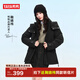 鴨鴨鞠婧祎同款羽絨服女中長(cháng)款2025冬季新款戶(hù)外防寒派克工裝厚外套XB 黑色 M (160/84A)