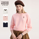 Teenie Weenie小熊女裝衛衣春季休閑舒適簡(jiǎn)約時(shí)尚潮流圓領(lǐng)上衣內搭外穿 A-粉色 【女款】 M