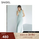 SNIDEL2025春夏新品優(yōu)雅翻領(lǐng)收腰羅紋針織魚(yú)尾連衣裙SWNO252056 薄荷綠 均碼 (F)