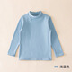 棉奇熊兒童長(cháng)袖T恤女童春秋百搭打底衫男童純棉上衣寶寶半高領(lǐng)保暖童裝 中高領(lǐng)款-淺藍色 【A類(lèi)純棉防風(fēng)保暖】 140 cm