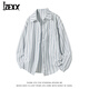 IZEXX日系復古長(cháng)袖襯衫通勤學(xué)院風(fēng)小清新條紋秋季襯衣外套IX66米白XL