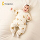 童泰嬰兒連體衣秋冬夾棉新生兒哈衣男女寶寶爬服 棕色 59cm
