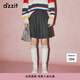 DZZIT地素春夏季學(xué)院風(fēng)百搭條紋百褶裙a字半身短裙女 深灰色 XS