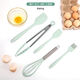 子羞五件套食品級硅膠烘焙工具套裝耐高溫刮刀油刷打蛋器食品夾鏟子 耐高溫清新綠 1個(gè)硅膠打蛋器26cm