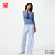 優(yōu)衣庫女裝彈力針織舒適長(cháng)褲/休閑褲26春夏新款482245 60 淺藍色 L