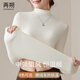 再朔半高領(lǐng)春季基礎打底衣女長(cháng)袖內搭修身高彈柔軟貼身打底衫 白色 L