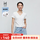 水云間【商場(chǎng)同款】v領(lǐng)白色短袖T恤女2025夏季新款簡(jiǎn)約收腰顯瘦上衣女 本白 S