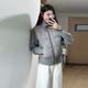 妙奕嘉韓系針織拼接羽絨棉服冬季棉服女外套冬天棉襖棉衣厚外套女裝上衣 韓系針織拼接羽絨棉服【灰色】M（建議95-110斤）
