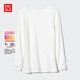 優(yōu)衣庫女裝HEATTECH圓領(lǐng)T恤長(cháng)袖保暖衣內衣469742 469768 469768/00白色 2XL