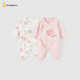 童泰（TONGTAI）嬰兒連體衣春秋季純棉衣服初生寶寶蝴蝶哈衣爬服和尚服粉色52cm
