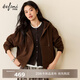 伊芙麗（eifini）伊芙麗時(shí)尚百搭羊毛呢針織厚衛衣開(kāi)衫外套女2025秋季新款休閑外套 原絨咖 L 115-130斤