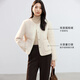 韓都衣舍【拼接羊羔毛】外套女秋冬高級感2025百搭顯瘦毛毛上衣女