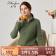 兆君2024秋冬新款時(shí)尚立領(lǐng)羊毛衫女拉鏈開(kāi)衫加厚外穿毛衣針織外套 松綠色 XL 110