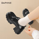 達芙妮（DAPHNE）樂(lè )福鞋女高跟淺口粗跟單鞋2025春季新款舒適通勤學(xué)院風(fēng)增高女鞋 黑色 37 (235mm)