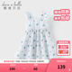 戴維貝拉（DAVE＆BELLA）女童連衣裙2025新款夏裝兒童純棉裙子洋氣中大童公主裙小女孩童裙 夢(mèng)幻藍菱【現貨】 140 cm（建議身高130-140cm）