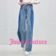 橘滋（Juicy Couture）牛仔褲女2025年秋冬新款水洗漸變直筒休閑長(cháng)褲 牛仔藍 27