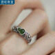 頂妃（DING FEI）新中式祥云葫蘆戒指女新款小眾民族風(fēng)復(fù)古銀戒指國風(fēng)開口戒可調(diào)節(jié) 祥云葫蘆戒指【綠色】