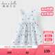 戴維貝拉（DAVE＆BELLA）女童連衣裙2025新款夏裝兒童純棉裙子洋氣中大童公主裙小女孩童裙 夢(mèng)幻藍菱【現貨】 140 cm（建議身高130-140cm）