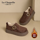 拉夏貝爾（La Chapelle）女鞋棉鞋女冬季加絨百搭時(shí)尚厚底勃肯鞋子女11-1 咖啡 36