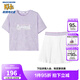 Skechers斯凱奇童裝女童針織短袖短裙夏季套裝兒童戶(hù)外舒適T恤衫P224G043 淺雪青色/00EW 150 cm