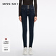 MISS SIXTY2025冬季新款含羊絨牛仔褲女三環(huán)高腰顯瘦緊身鉛筆褲 深藍 27
