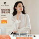 香影法式白色蕾絲衫女2025秋冬新款半高領(lǐng)正肩打底衫氣質(zhì)鏤空上衣 鷺白 M 160/84A/95-110斤