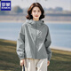 羅蒙春秋季連帽外套小個(gè)子2025新款高級感寬松氣質(zhì)百搭今年流行風(fēng)衣女 灰色 【超美麗】【帶里布】 M 【建議110斤以?xún)取? title=