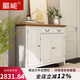 蜀能 美式鞋柜實(shí)木入戶(hù)大容量多層間廳柜現代輕奢白色三門(mén)玄關(guān)柜 三門(mén)鞋柜【米白色+蜂蜜色】實(shí)木 130*39.5*103CM