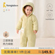 童泰（TONGTAI）嬰兒連體衣冬季純棉夾棉寶寶衣服新生兒連帽哈衣兒童外出爬服 黃色 90cm