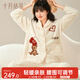 十月結晶孕產(chǎn)婦家居服冬季加厚睡衣半邊絨月子服套裝 新年禮物 小暖熊M