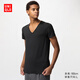 優(yōu)衣庫男裝AIRism V領(lǐng)T恤空氣衣/短袖內衣/25春夏新款474231 474231/09黑色 L