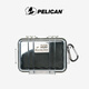 派力肯（PELICAN） 1020戶(hù)外防水收納盒播放器防護盒微小型相機盒小型耳機盒潛水盒微單相機包 黑色透明