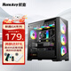 航嘉（Huntkey） GX760Spro超級堡壘玻璃側透電腦機箱臺式主機m-atx純白色360水冷風(fēng)扇240 黑色GX760S（支持M-ATX主板/360水冷）