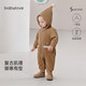 babylove【清倉】嬰幼兒夾棉燈芯絨連體衣冬季加厚連帽外出服刺繡保暖哈衣