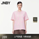 JNBY/江南布衣夏季女裝T恤純棉寬松滿(mǎn)印兔子女短袖通勤5O4113780 634/淺珊瑚紅 L
