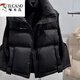 啄木鳥(niǎo)成人羽絨服坎肩女馬甲白鴨絨立領(lǐng)秋冬季新加厚小短款寬松背心外套 黑色薄 輕薄 M 【建議體重125-145斤】