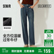 森馬（Semir）森柔|牛仔褲女冬搖粒絨直筒褲高腰2025酷颯風(fēng)拖地褲109725124006