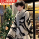 棉之雪2025秋冬新款高級感百搭條紋毛衣男女慵懶風(fēng)美式復古針織衫 水墨黑色 3XL 【170CM-180CM】