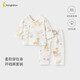 童泰（TONGTAI）嬰兒套裝春秋季純棉新生兒衣服寶寶和尚服滿(mǎn)月服上衣褲子黃色59cm