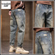 以純（YISHion）男士休閑牛仔褲春夏款寬松直筒長(cháng)褲2026新款美式復古褲春夏新款 3602黃泥藍. 28 腰圍二尺一