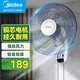 美的（Midea） 壁扇16吋壁掛式牛角風(fēng)扇掛墻掛扇家用輕音宿舍食堂搖頭大風(fēng)力電風(fēng)扇工業(yè)扇工程扇 【5葉拉繩】FWA40YA