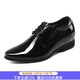 何金昌增高鞋商務(wù)男士正裝鞋青年新郎系帶皮鞋英倫尖頭系帶增高鞋8CM 黑色H62Y11K018D 38
