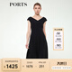 PORTS寶姿春夏新品女裝短袖中長(cháng)連衣裙LL8D310NWB011 黑色 L (8)