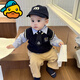G.duck寶寶早秋套裝男嬰兒衣服秋裝韓版帥氣時(shí)髦學(xué)院風(fēng)分體三件套周歲服 馬甲+襯衫+褲子 73 cm(建議15-18斤)