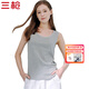 三槍薄款純棉打底無(wú)袖衫透氣羅紋棉質(zhì)柔軟蕾絲花邊圓領(lǐng)休閑女背心 淺麻灰 XL