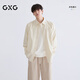 GXG男裝 雙色條紋襯衫小清新休閑襯衣寬松男薄外套 26年春季新品 米條紋 M