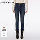 MISS SIXTY2025冬季新款復合絨牛仔褲女雙扣腰顯瘦修身小腳鉛筆褲 深藍 26
