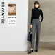 顏域【48%羊毛】氣質(zhì)西裝褲冬季2025女職業(yè)直筒高級感長(cháng)褲 灰色1 L
