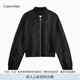 Calvin KleinJeans25春秋女士復古潮流休閑ck光澤感棒球領(lǐng)飛行員夾克外套